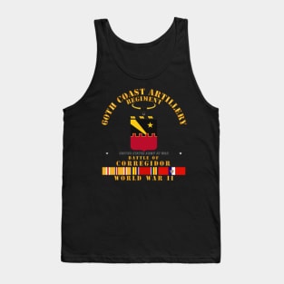 60th Coast Artillery Regiment - Battle of Corregidor - WWII w PAC SVC Tank Top